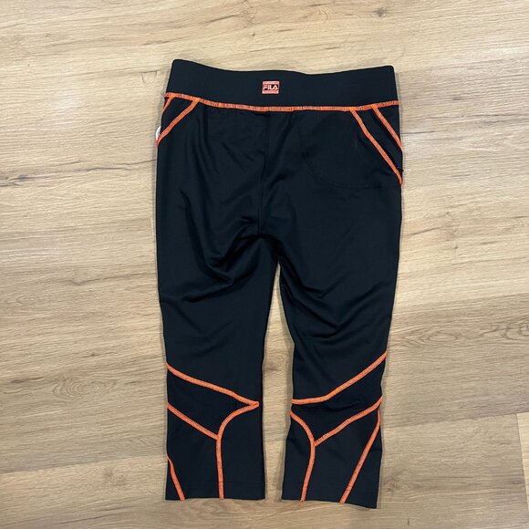 NWT Fila Black and Orange Capri Length Leggings Workout Running Yoga Size XS - Picture 8 of 10
